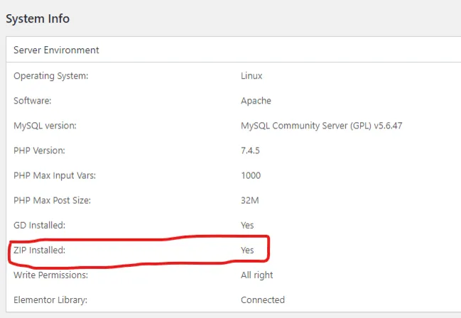 Elementor System Info Screenshot! (FIG-01)