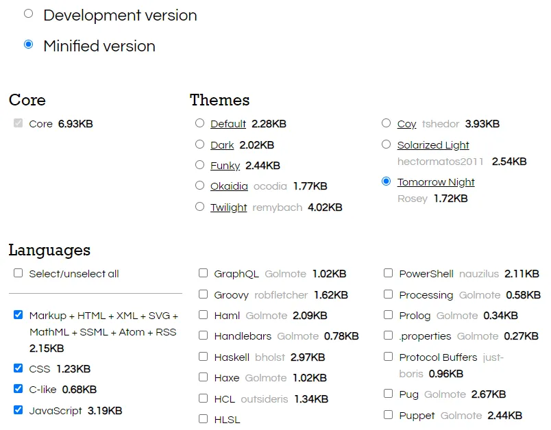 My Prismjs configs